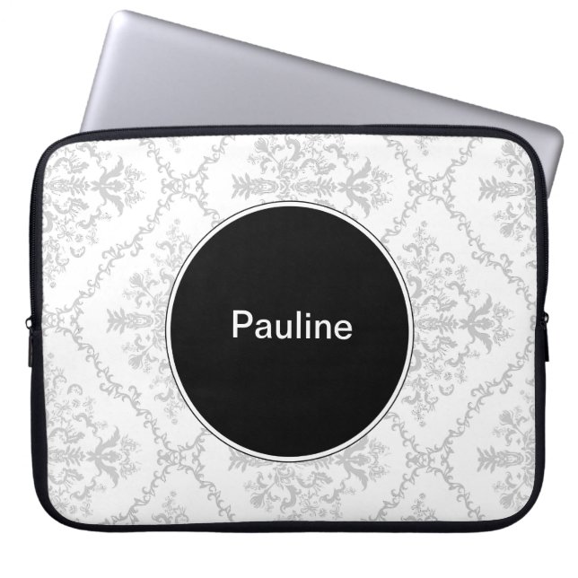 Damast-Laptop Sleeves Monogramm (Vorderseite)