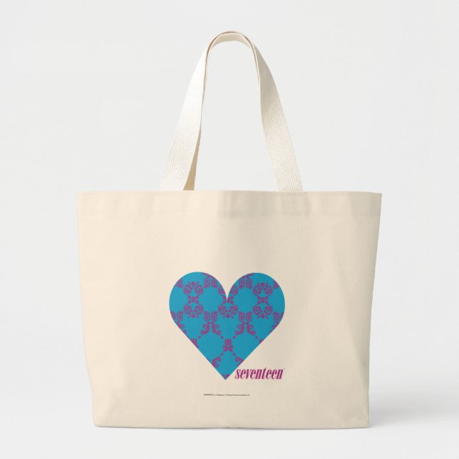 Damast Lila-Aqua 3 Jumbo Stoffbeutel (Vorne)