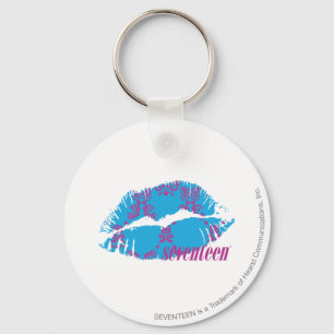 Damast Lila-Aqua Schlüsselanhänger