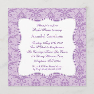 Damast-lila Eleganz-Einladung Einladung