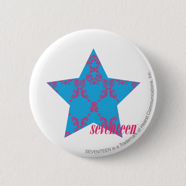 Damast Magentarot-Aqua 2 Button (Vorderseite)