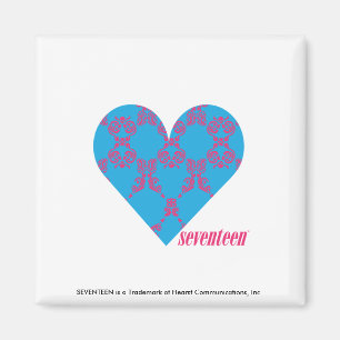 Damast Magentarot-Aqua 3 Magnet