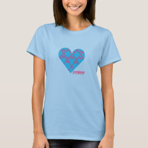 Damast Magentarot-Aqua 3 T-Shirt