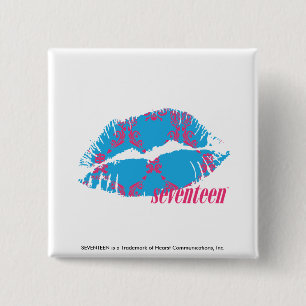 Damast Magentarot-Aqua Button