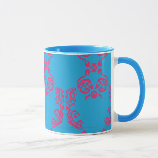 Damast Magentarot-Aqua Tasse (Rechts)