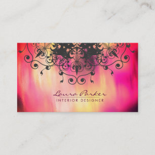 Damast-Mandala-Aquarell-Künstlerin Vintage Pink Visitenkarte
