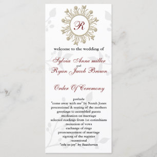 Damast MONOGRAMM Hochzeitsprogramm Programm
