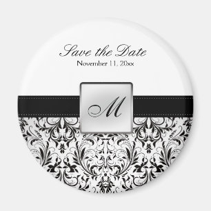 Damast-Monogramm-Save the Date Magneten Magnet
