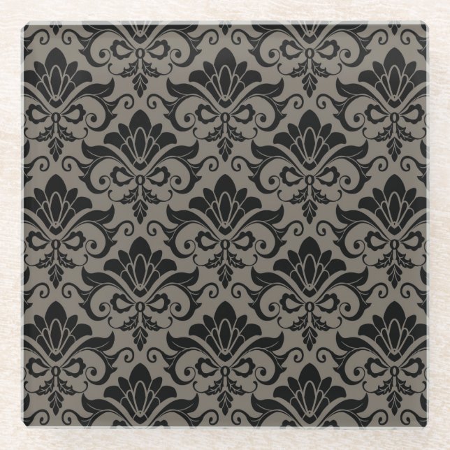 Damast-Muster 2 Glasuntersetzer (Vorderseite)