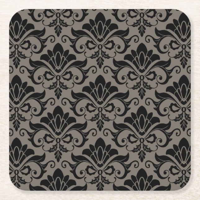 Damast-Muster 2 Rechteckiger Pappuntersetzer (Vorderseite)