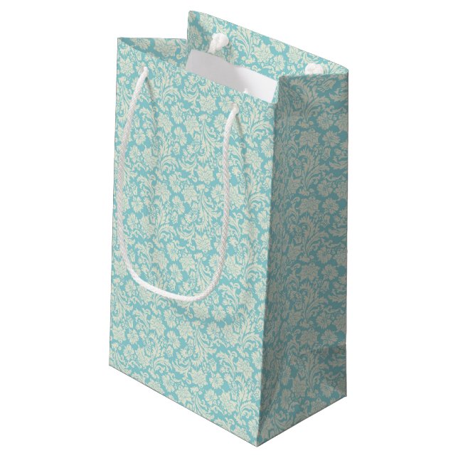 Damast-Muster 3 Kleine Geschenktüte (Rückseite Schrägansicht)