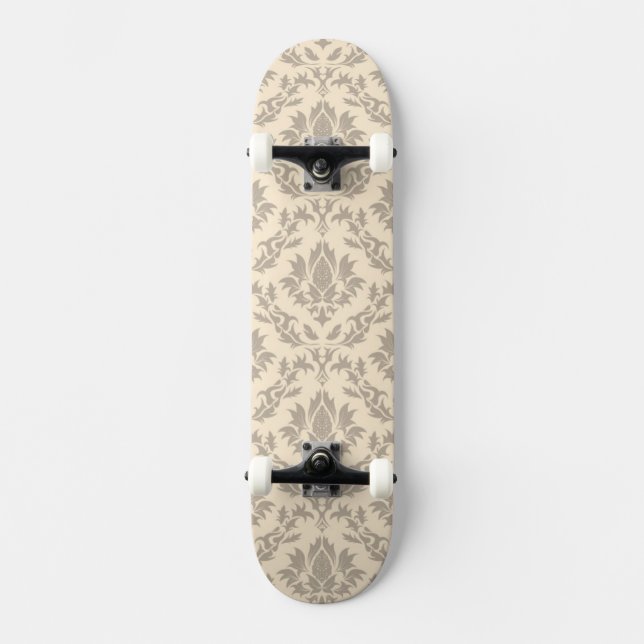 Damast-Muster 3 Skateboard (Vorderseite)