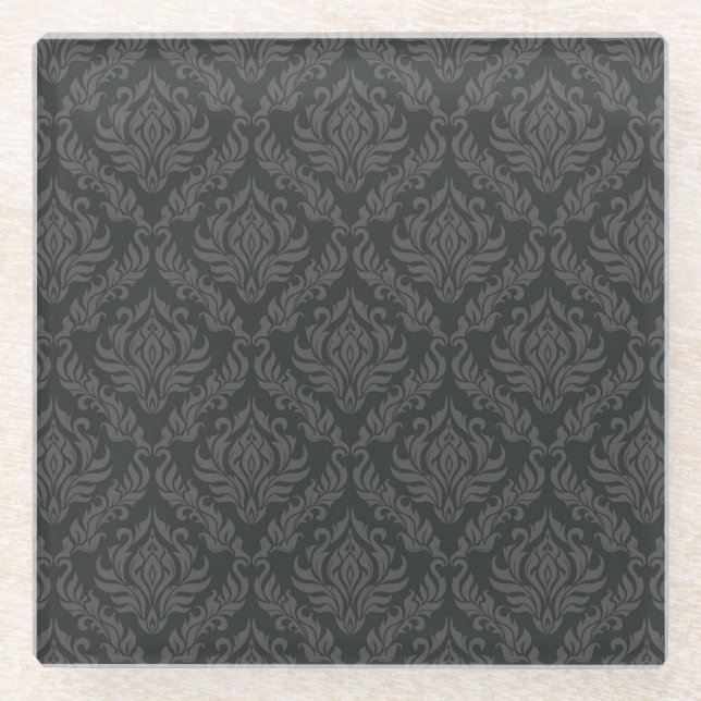 Damast-Muster 6 Glasuntersetzer (Vorderseite)