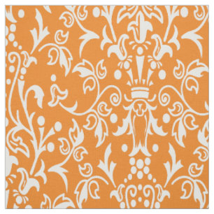 Damast Orange Stoff