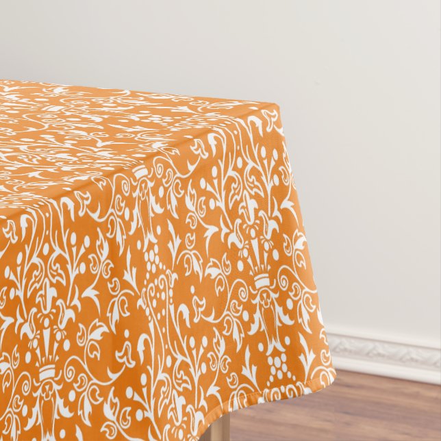 Damast Orange & Weiß Tischdecke (Beispiel)