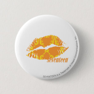 Damast orangegelb button