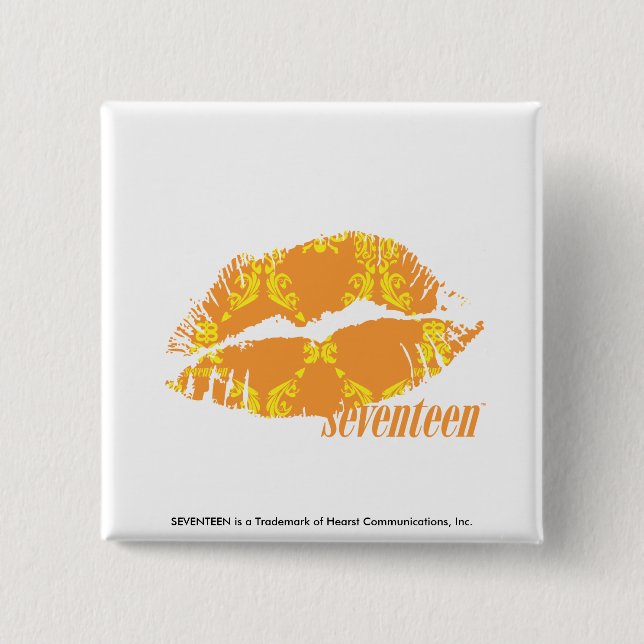 Damast orangegelb button (Vorderseite)