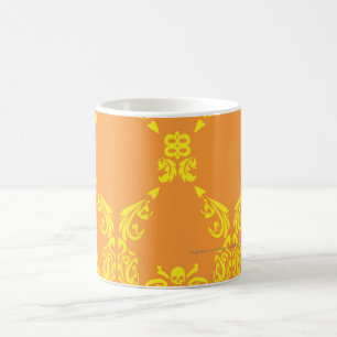 Damast orangegelb kaffeetasse