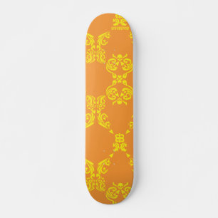 Damast orangegelb skateboard