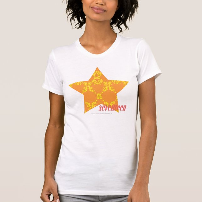 Damast orangegelbe 3 T-Shirt (Vorderseite)
