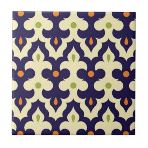 Damast-Paisley-Arabesken-Muster aus Marokko Fliese