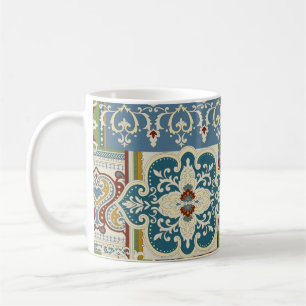 Damast-Patchwork: Farbige türkische Vintage. Kaffeetasse