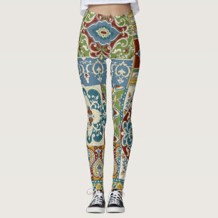 Damast-Patchwork: Farbige türkische Vintage. Leggings