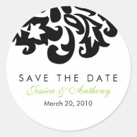Damast Save the Date Aufkleber