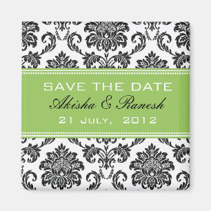 Damast Save the Date, der Mitteilung Wedding ist Magnet