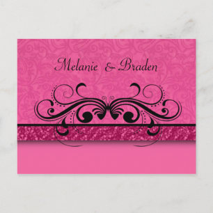 Damast-Schmetterlings-Save the Date Einladung