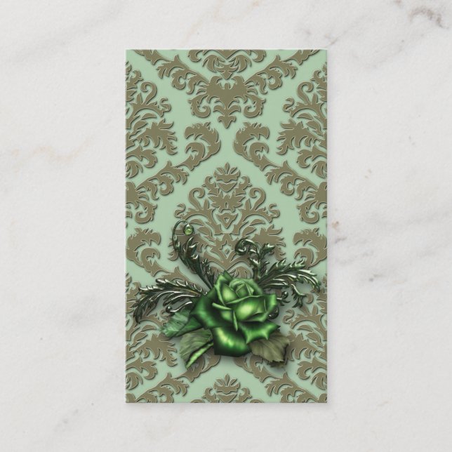 Damast-Schnitt-Samt, STAUBIGE ROSE Visitenkarte (Vorderseite)