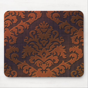 Damast-Schnitt-Velours, Schatten in Orange und Bra Mousepad