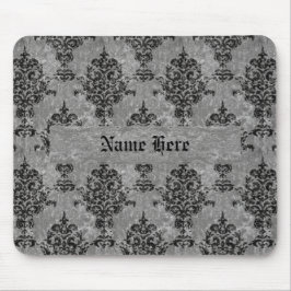 Damast-Schwarzes auf Imitat-Grau-Stein Mousepad