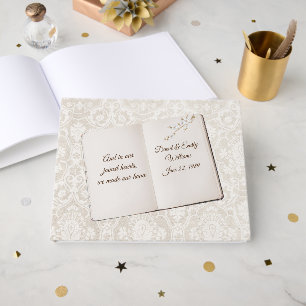 Damast Scrapbook zur Hochzeit Jahrestag Gästebuch