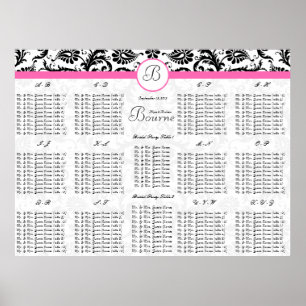 Damast-Sitzplan-Tabellennummern - Alphabetisch Poster