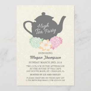 Damast & Teekanne High Tea Einladung