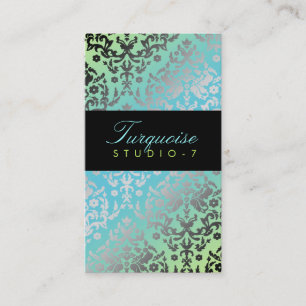 Damast-Türkis-Limones Schwarzes der Blendungs-311 Visitenkarte