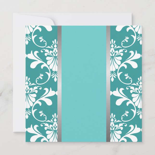 Damast-u. Band-Hochzeits-Einladung Einladung (Vorderseite)