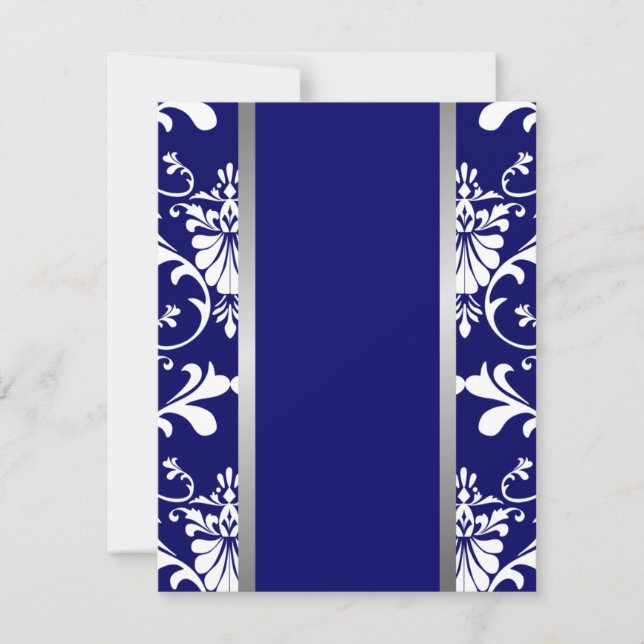 Damast-u. Band-Hochzeits-Einladung Einladung (Vorderseite)