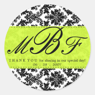 Damast und Limon Runder Aufkleber