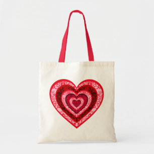 Damast-Valentinstag überlagerte Herz-Tasche Tragetasche