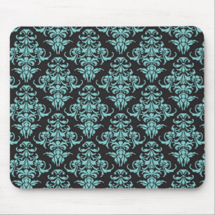 Damast Vintage Tapete blau Mädchen-chic Mousepad