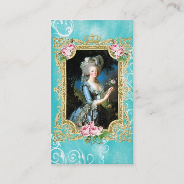 Damast-Visitenkarte Marie Antoinette Le Brun Blue Visitenkarte (Vorderseite)