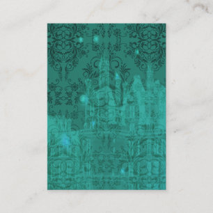 Damast-Wildblumen, das SCHLOSS DES ENGELS im Visitenkarte