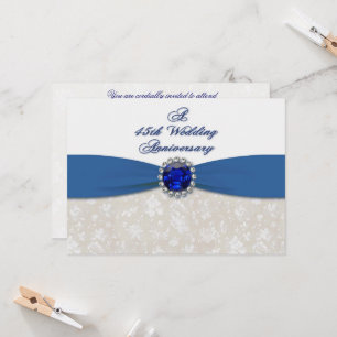 Damastene 45. Hochzeitstag Einladung