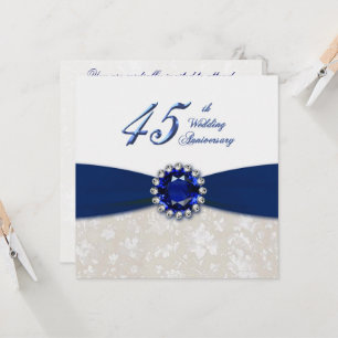 Damastene 45. Hochzeitstag Einladung
