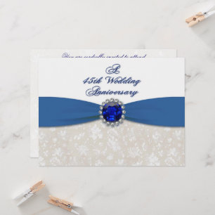 Damastene 45. Hochzeitstag Einladung