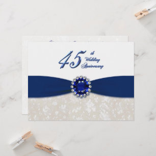 Damastene 45. Hochzeitstag-Einladung Einladung