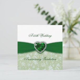 Damastene 55. Hochzeitstag-Einladung Einladung