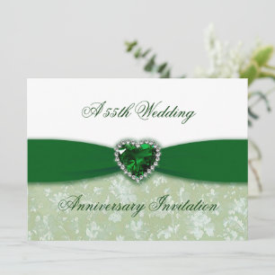 Damastene 55. Hochzeitstag-Einladung Einladung